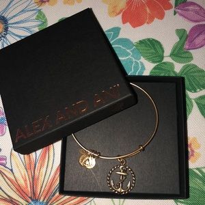 Alex and Ani gold anchor bracelet